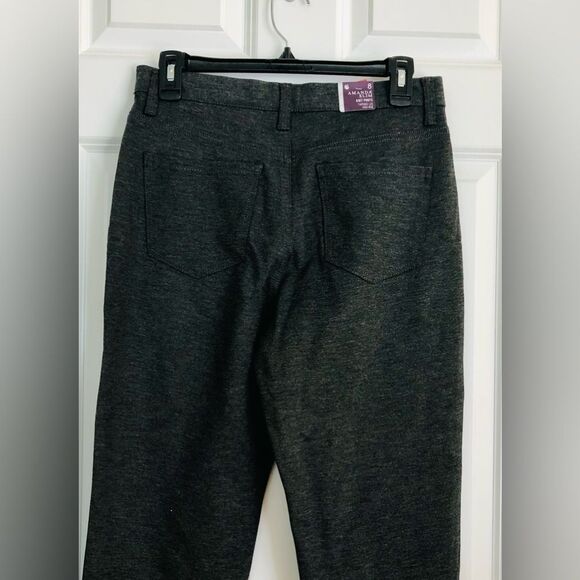 GLORIA VANDERBILT AMANDA WOMEN'S PANTS SIZE 8 GREY KNIT HIGH RISE, CLASSIC FIT - Picture 6 of 11